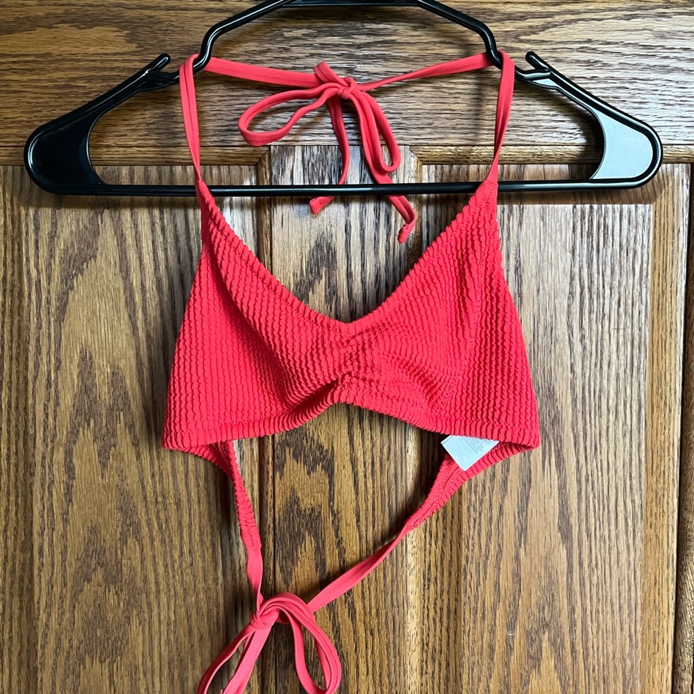 High rise red bikini